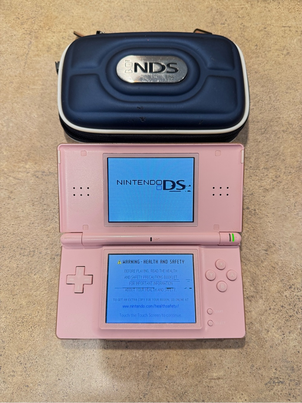 *READ DESC* Nintendo DS Lite Handheld Game Console USG-001 Pearl Pink w/ Case
